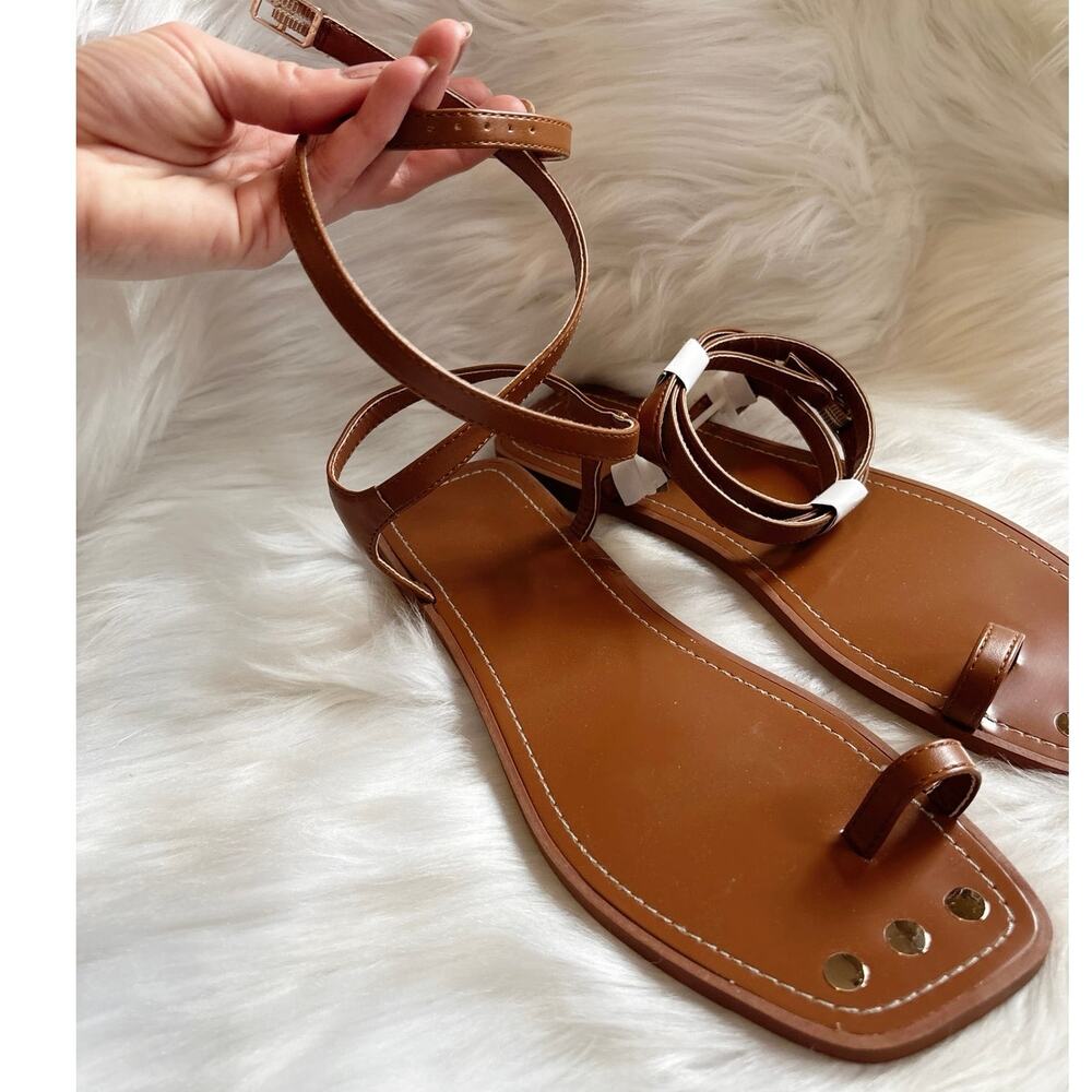 INC NWOB Tan Remmie Strappy Square Toe Sandals Size 9.5 - Picture 3 of 5